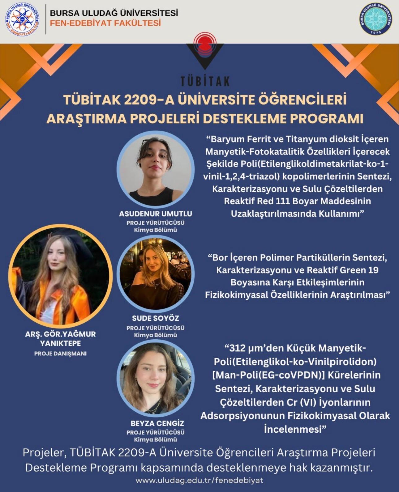 Bölümümüzden TÜBİTAK 2209-A/B Programında Başarı